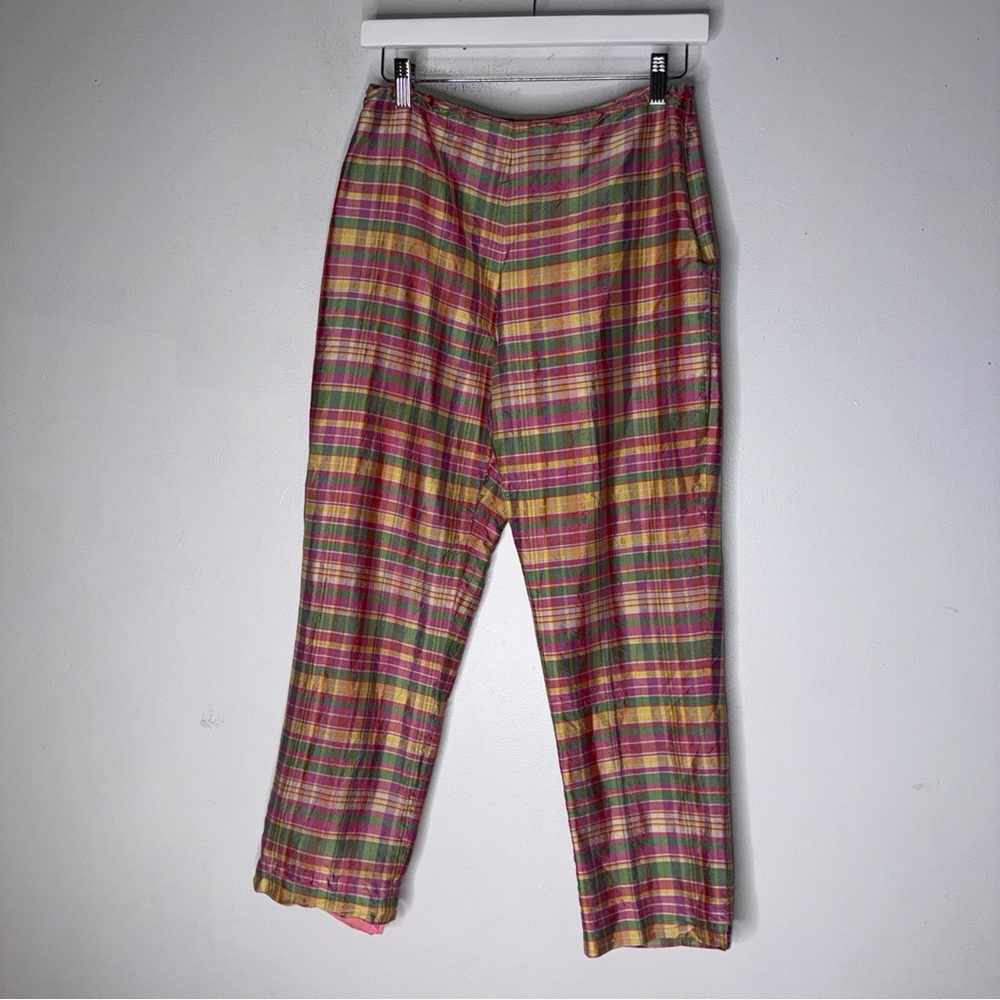 Lauren Ralph Lauren Pants Trousers Size 8 Cropped Capri Silk Striped Colorful